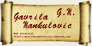 Gavrila Mankulović vizit kartica
